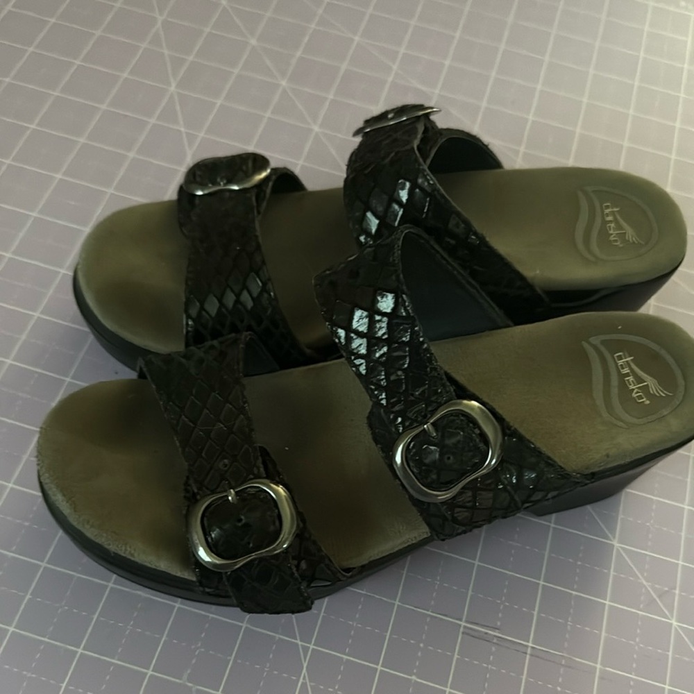 Dansko Black Slide Sandals 37